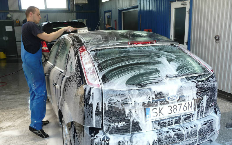 car being washed