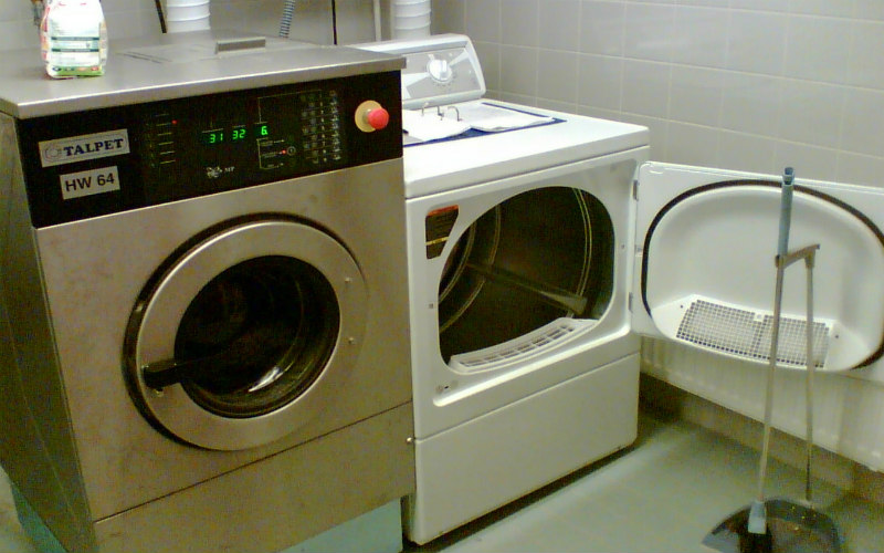 Dryer with door open